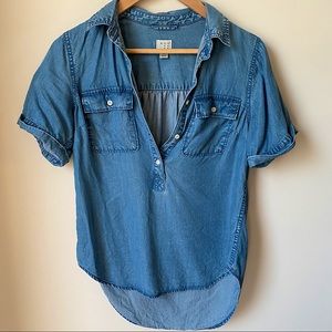A new day denim top half button down